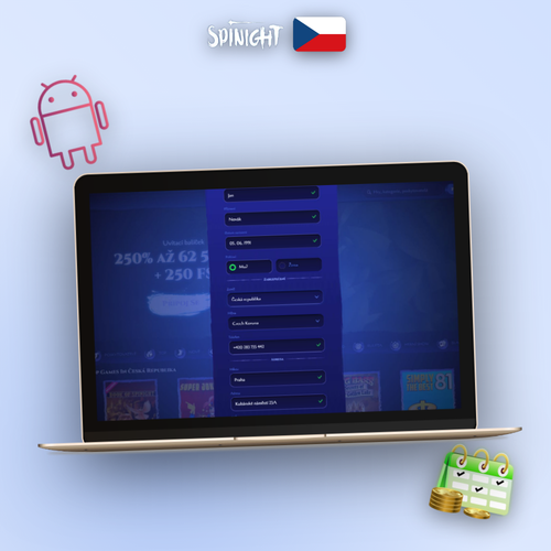 Spinight Casino registrace – přihlašovací formulář na mobilu i desktopu s uvítacím bonusem